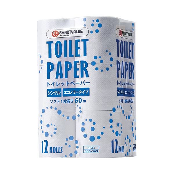 （まとめ） スマートバリュー トイレットペーパーEシングル96個N105J-8P【×3セット】[21]