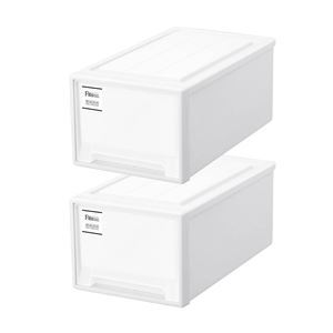 衣類収納/収納ケース 【クローゼット M-30 ホワイト 2個組】 幅30cm キャスター対応 『天馬 Fits フィッツケース モノ』[21]