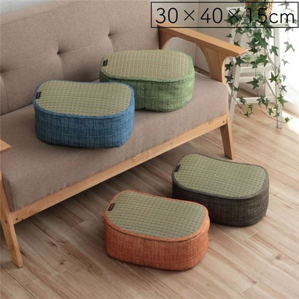 い草 クッション 【約30×40×15cm ブラウン 】 抗菌 防臭 消臭 小林製薬コバガード使用 くつろぎ リラックス スマホ 〔リビング〕【代引不可】[21]
