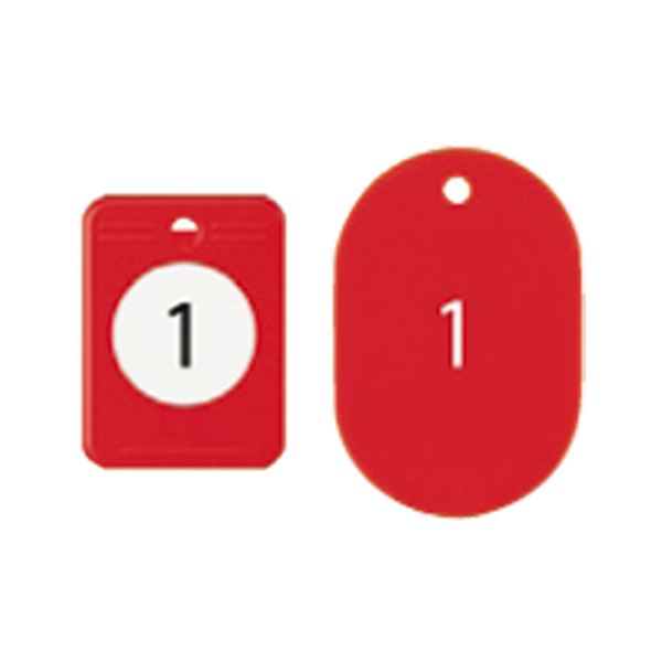 （まとめ）オープン工業クロークチケット（1～20）赤 BF-150-RD 1パック【×2セット】[21]