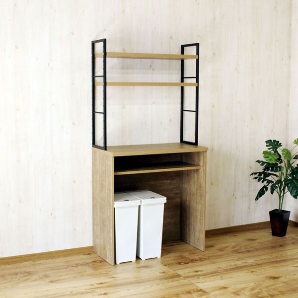 食器棚 幅約90cm 棚板タイプ レディーオーク 日本製 アイアン 古木風 木目柄 カップボード キッチン 台所 インテリア家具【代引不可】[21]