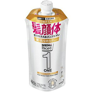Kao Men's Biore ONE All-in-One Body Wash, Smooth Hair and Skin Type, Refill 340ml
