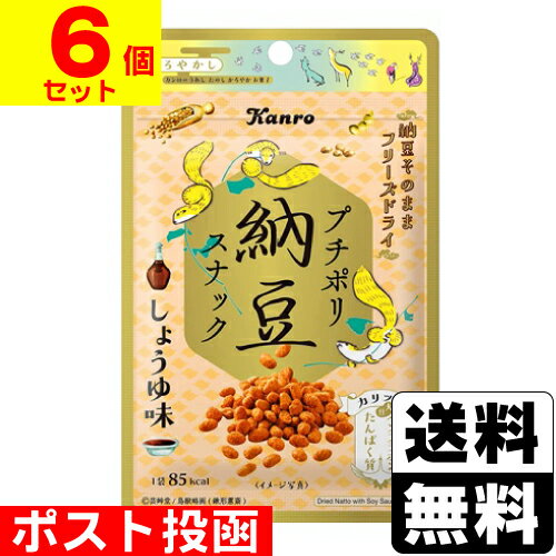 ■ポスト投函■[カンロ]プチポリ納豆スナック しょうゆ味【6個セット】