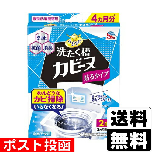 ■ポスト投函■[アース製薬]らくハピ 洗たく槽カビーヌ貼るタイプ 2個入