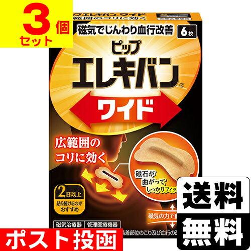 ■ポスト投函■[ピップ]ピップエレキバン ワイド 6枚入【3個セット】
