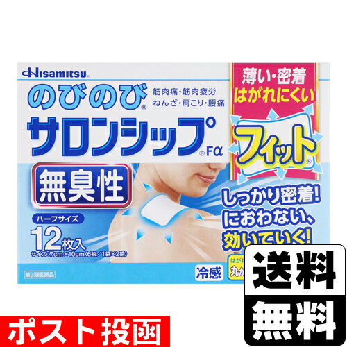 【第3類医薬品】【セ税】■ポスト投函■[久光製薬]のびのびサロンシップFα フィット ハーフサイズ 12枚入のサムネイル