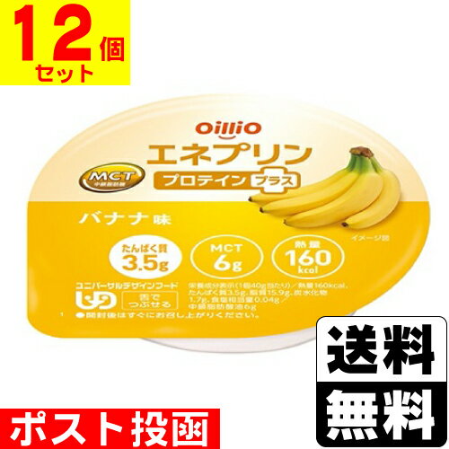 ■ポスト投函■[日清オイリオ]エネプリン プロテインプラス バナナ味 40g(UD:舌でつぶせる)【12個セット】