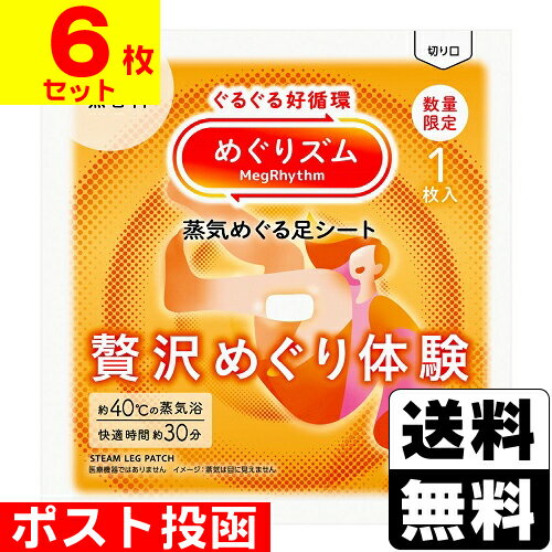 ■ポスト投函■[花王]めぐりズム 蒸気めぐる足シート 贅沢めぐり体験 無香料 1枚入【6枚セット】のサムネイル