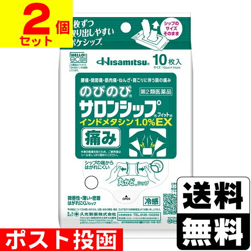【第2類医薬品】【セ税】■ポスト投函■[久光製薬]のびのびサロンシップフィットEX 10枚入【2個セット】