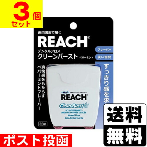 ■ポスト投函■リーチ デンタルフロス クリーンバースト ペパーミント 32m【3個セット】