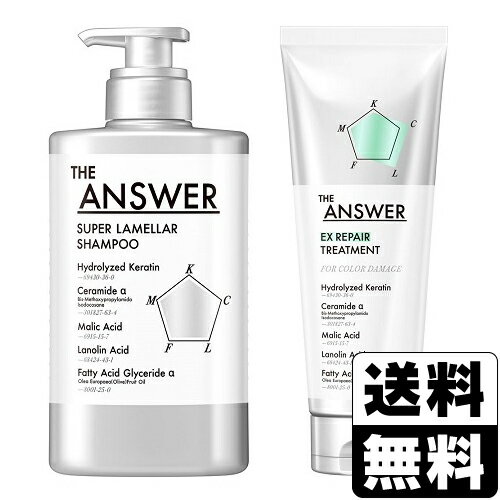 [花王]THE ANSWER スーパーラメラシャンプー ポンプ 400mL+EX リペアトリートメント FOR COLOR DAMAGE 220gのサムネイル