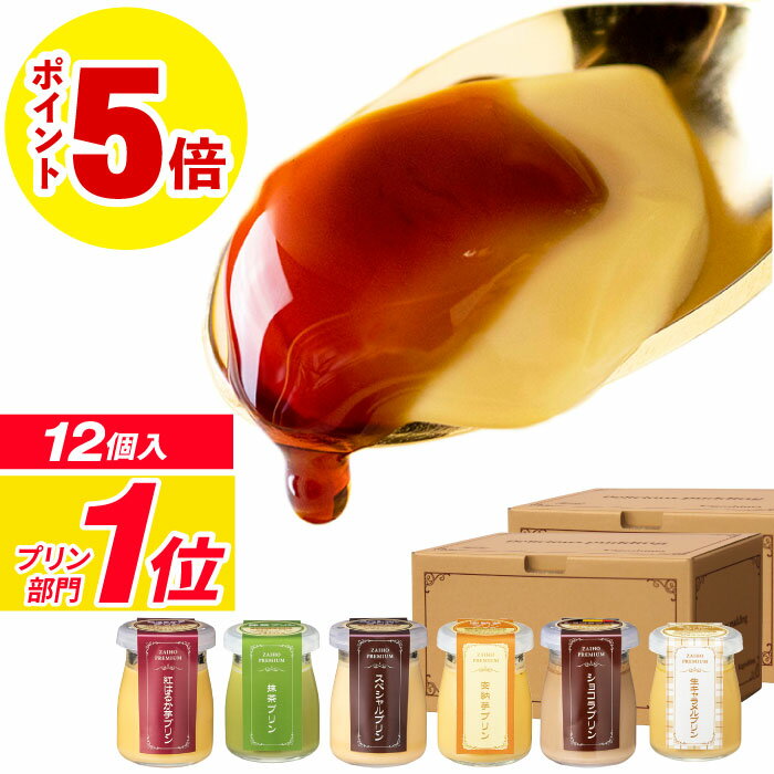 Custard Pudding - ＼P5倍／ 母の日 プリン ギフト スイーツ 財宝 プレミアムプリン 6個入 2箱 送料無料 お菓子 プレンゼント 贈り物 誕生日プレゼント 内祝い 6種 抹茶 チョコ 紅はるか 安納芋 生キャラメル ははの日 花以外