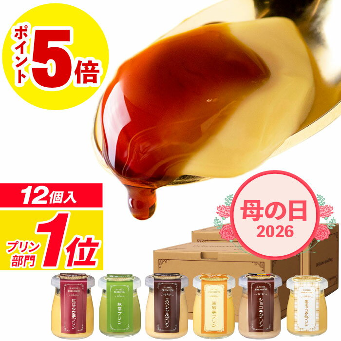 ＼P5倍／ 母の日 プリン ギフト スイーツ 財宝 プレミアムプリン 6個入 2箱 送料無料 お菓子 プレンゼント 贈り物 誕生日プレゼント 内祝い 6種 抹茶 チョコ 紅はるか 安納芋 生キャラメル ははの日 花以外