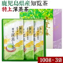  鹿児島 知覧茶 財宝 特上 深蒸し茶 300g 送料無料 100g ×3本 さえみどり やぶきた 九州 鹿児島茶 日本茶 緑茶 茶葉 銘茶 化粧箱 ギフト