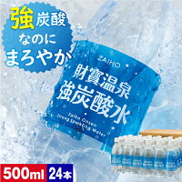 炭酸水 強炭酸 財寶温泉強炭酸水 500ml 24本 送料無料 シリカ 強炭酸水 温泉水 軟水 財宝 プレーン ハイボール 割材