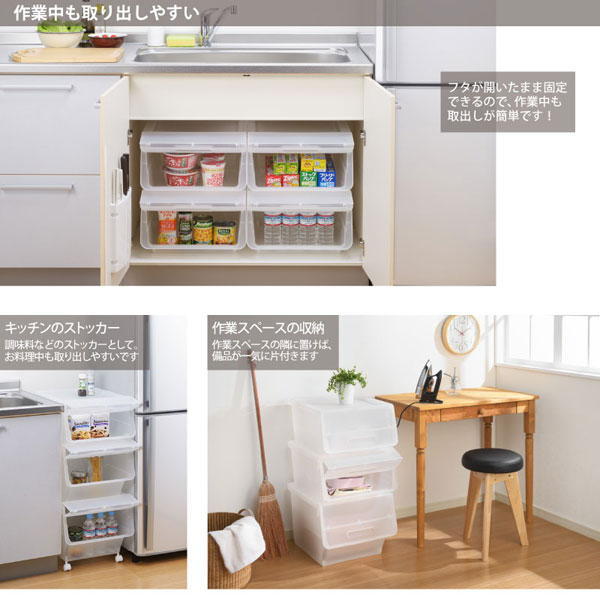 収納ケース 浅型 収納ボックス3個組同色セット キャスター付き 衣類収納 衣類ケース クローゼット ストッカー キッチン フロック 送料無料 [3]