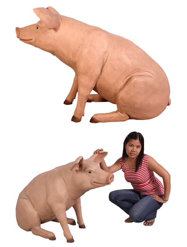 樂天商城 - ゆかいな豚さんBR / Large PigFRP 耐水 軽い 強い 屋外用塗装 ガーデンファニチャー 置物 インテリア オブジェ 送料無料