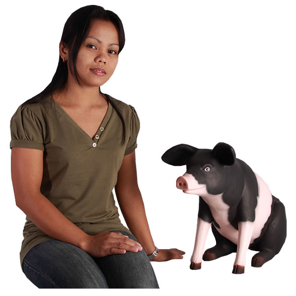 樂天商城 - ゆかいな豚さん(小)P&B / Sitting Pig SmallFRP 耐水 軽い 強い 屋外用塗装 ガーデンファニチャー 置物 インテリア オブジェ 送料無料