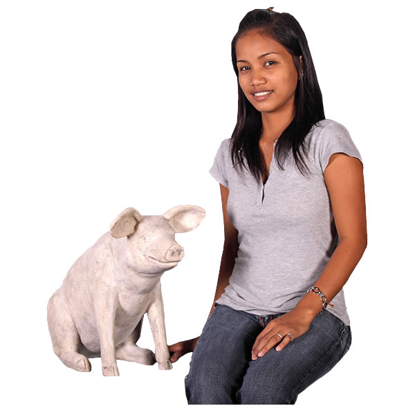 ゆかいな豚さん(小)RS / Sitting Pig SmallFRP 耐水 軽い 強い 屋外用塗装 ガーデンファニチャー 置物 インテリア オブジェ 送料無料