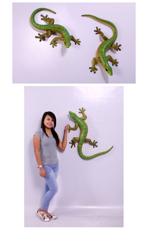 Rakuten - ヤモリ・80cm / Gecko 80cmFRP 耐水 軽い 強い 屋外用塗装 ガーデンファニチャー 置物 インテリア オブジェ 送料無料