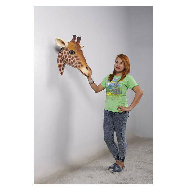 樂天商城 - キリンの頭部・壁掛け / Giraffe Head Wall DecorFRP 耐水 軽い 強い 屋外用塗装 ガーデンファニチャー 置物 インテリア オブジェ 送料無料