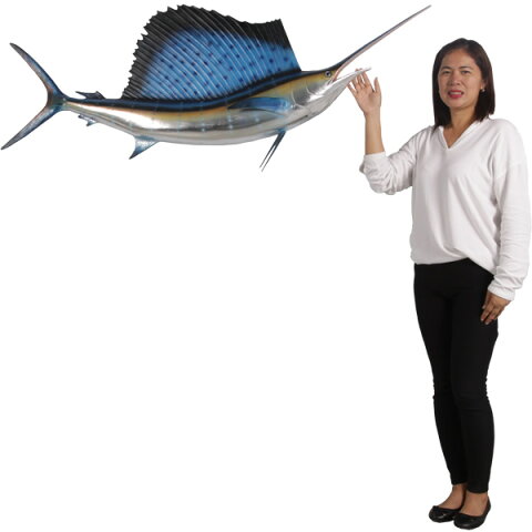 芭蕉カジキ / Sailfish 5ft.FRP 耐水 軽い 強い 屋外用塗装 ガーデンファニチャー 置物 インテリア オブジェ 送料無料