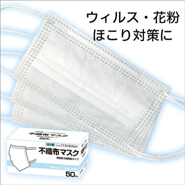 【5月下旬入荷予定】マスク 大人用 高密度フィルター 3層構造 不織布 使い捨て （50枚入り）×2個セット 100枚 送料無料