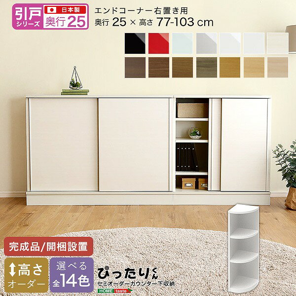 Rakuten - 引戸シリーズ セミオーダーカウンター下収納ぴったりくん エンドコーナー右置き 奥行25cm