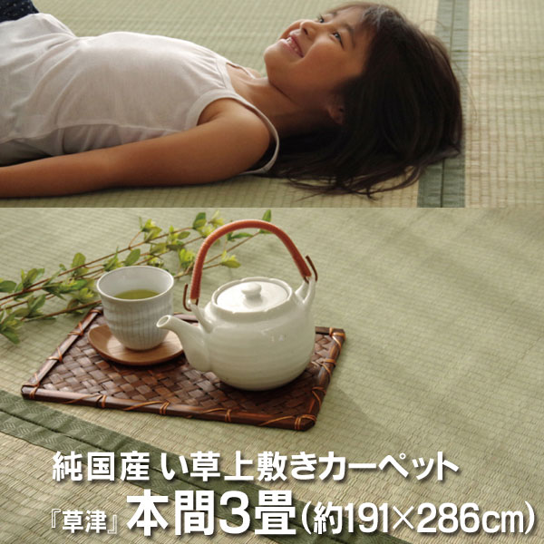 樂天商城 - 純国産 い草 上敷き カーペット 双目織 『草津』 本間3畳(約191×286cm）