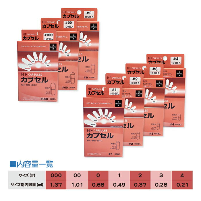 大和工場 松屋 HFカプセル #1 100個 内容量0.49ml 空カプセル ゼラチン