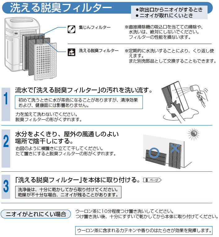 純正品 シャープ　加湿空気清浄機用　洗える脱臭フィルター 2803370168