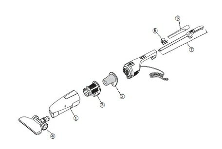 ツインバード工業　TC-EA35、TC-E124、TC-E123、TC-110KS、TC-5134、TC-5159用 サイクロン スティック型クリーナー アフターパーツ　TC-AF120　フィルタ 図2