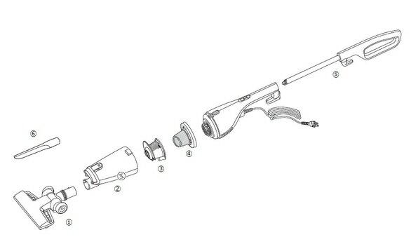 ツインバード工業　TC-E151 サイクロンスティック型クリーナー アフターパーツ　ハンドル　図5