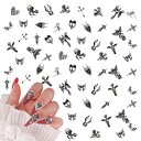 ネイルパーツ パンク 120個セット レトロ 3D 立体 大きめ ハロウイン ネイルパーツ コウモリ スカル クロス 天使 悪魔 十字架 パンク 地雷系 ゴテゴ...