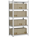 Alebert「アレベルト」 スチールラック 5段 幅90*奥行50*高さ180cm メタルラック 棚 ラック 限界耐荷重750kg 高耐荷重収納棚 ステンレス...