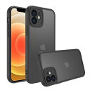 iphone 12 mini ケース スマホカバー 耐衝撃 指紋防止 滑り止め マット半透明 黄ばみなし レンズ保護 米軍MIL規格アイフォン12 mini用カバー インチ PinLiSheng (ブラック, iphone 12 mini)