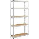 Yaheetech メタルラック スチールラック本体 幅90 5段 90×30×180cm 耐荷重875kg オープンシェルフ キッチンラック 収納棚 高さ調節可 ステンレスラック 収納ラック 防サビ加工 ネジなし 組立簡単