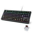 iClever ゲーミングキーボード テンキーレス 茶軸 メカニカル キーボード 日本語配列 有線 91キー 80%サイズ カスタマイズ 24種類 バックライト ゲーム/オフィス用 パソコンキーボード Windows対