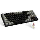 e元素メカニカルゲーミングキーボード89キー 赤軸 青軸 茶軸 USB有線接続 黄色LEDバックライト ナンバーパッド付きWindows/Mac/PS4に対応のゲーム/オフィス用キーボード (ブラック+グレー、茶軸
