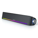 Nylavee PCスピーカー サウンドバー Bluetooth5.0 & AUX接続 4つのスピーカーユニット LEDライト搭載 大音量&豊かな低音 ラップトップ、タブレット、スマートフォンに対応、パソコンスピーカー (LED