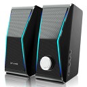 Nylavee PCスピーカー ゲーミングスピーカー Bluetooth&3.5mm AUXケーブル対応 2つパッシブラジエーター&4つスピーカーユニット LEDライト搭載 USB給電 モニター タブレット スマートフォン対応 パ