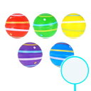 スーパーボール セット 縁日 ヨーヨー 柄 スーパーボール 全5色 ×各1個 合計5個セット +お試し 金魚すくいポイ 1本 (小容量 ご家庭 お楽しみ会 子供...