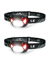 ヘッドライト LED ヘッドランプ 高輝度 ledヘッドライト 電池式 2個セット【スポット・ワイドビーム切替/赤色サブLED搭載・夜釣りに最適/実用点灯22時...