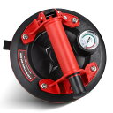 Bonvoisin バキュームリフター 真空吸盤 手動式 1個耐荷重130kg 200mm 圧力計付き 超強力 サクションカップ ガラス タイル 硝子 アルミ板 鉄板 マーブル 建材 荷物運搬 移動 日本語マニュアル (一