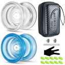 WATIEOBOO YOYO P02ヨーヨー2PCSデュアルモードヨーヨーレスポンシブヨーヨーと無反応のヨーヨーキットクリスタルヨーヨーとブルークリスタルヨーヨ...