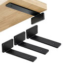 yowodana 棚受け金具 L字金具【4個入】隠し棚受け 目立たない棚受け アイアンブラケット 15cm 高耐荷重 頑丈 ビス付 棚の補強 省スペース 壁掛けテーブル用 壁掛け吊り棚 棚板 壁面 部屋 キッチ