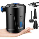 Tigwiss エアーポンプ 電動 空気入れ 超軽量 強力400L/分 【3つのノズル】 エアポンプ 5200mAh大容量バッテリー Type-C充電式 空気抜き インフレーターマット キャンプ 浮き輪