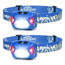 Lepro ヘッドライト LED ヘッドランプ 高輝度 ledヘッドライト 電池式 2個セット 6種点灯モード【赤&白ライト/スポット・ワイドLED搭載/SOS...