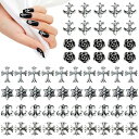 ネイルパーツ メタルパーツ 3D 50個/60個 パーツ レトロ 十字架 DIYクラフトアクセサリー 合金の ネイルリベット レトロ シンプルさ 軽量で贅沢なスタイル (セクションB 60個)