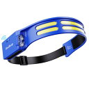 Tebool ヘッドライト Type-C充電式 大容量1800mAh 高輝度 LED 800ルーメン 手振りセンサー機能付き 4種点灯モード 赤&白ライト 頭につけ ヘッドランプ 防水防塵 夜釣り 最適 登山 キャンプ 散歩 作